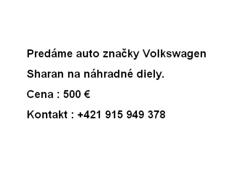 PONÚKAME NA PREDAJ AUTOMOBIL